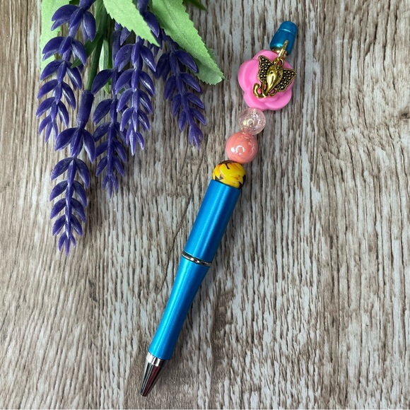 Writing Pen Flower Elephant Pear Artisan Beaded Gift Custom Handcrafted Office - Picture 4 of 6